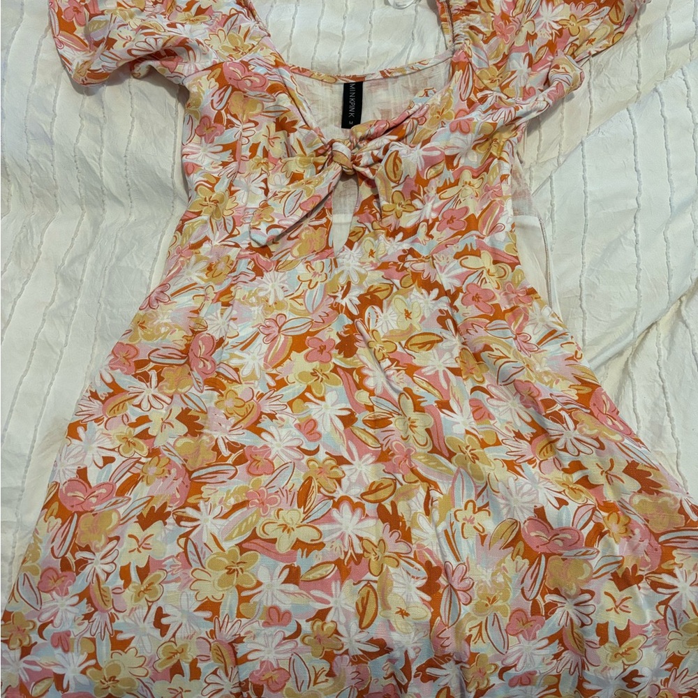 Floral Pink and Orange Dress MINKPINK